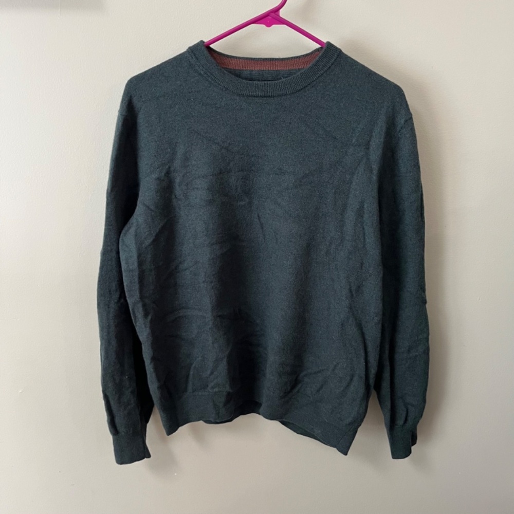 NWOT Christian LaCroix 100% Merino Wool Crew Neck Sweater/Forest Green/Size XXL